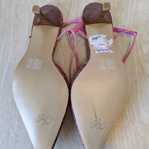 A. Marinelli Multi Striped Slingback Heels 8 - Picture 9 of 10